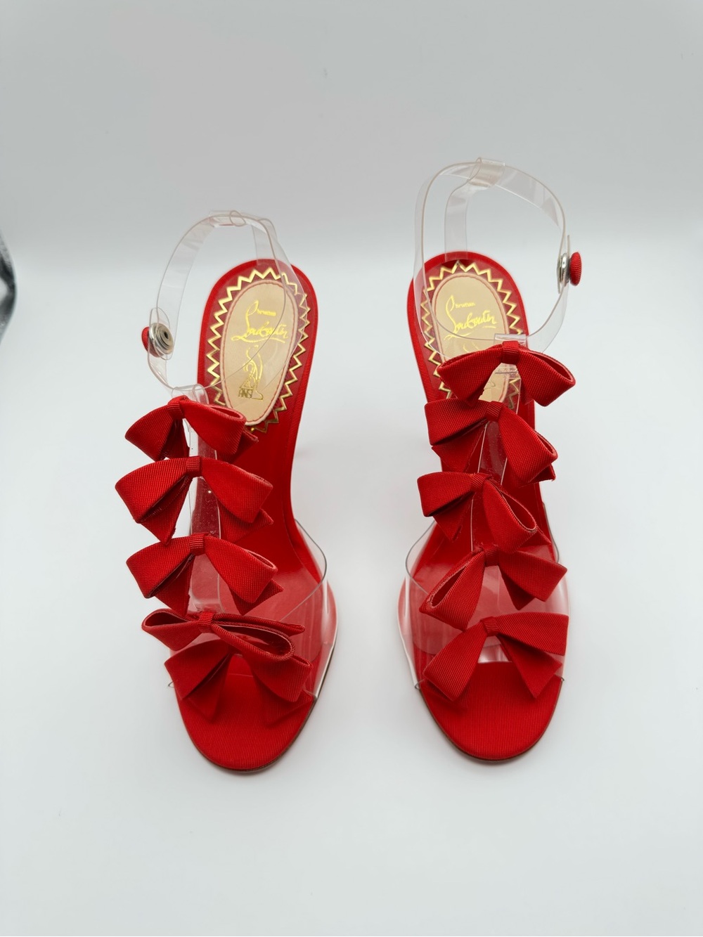 Christian Louboutin Bow Bow 100 PVC Grosgrain Version Red 20th Anniversary EU 36 - Picture 2 of 10